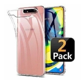 Samsung A80 Hoesje TPU Siliconen Transparant 2 STUKS