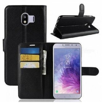 Samsung J4 2018 Hoesje Met Pasjeshouder Bookcase Zwart