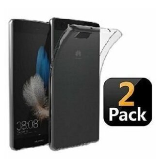 Huawei P8 Lite Hoesje TPU Siliconen Transparant 2 STUKS