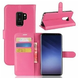 Samsung S9 Hoesje Met Pasjeshouder Bookcase Roze