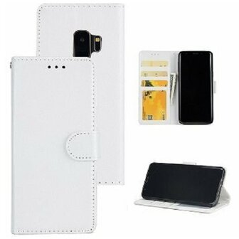 Samsung S9 PLUS Hoesje Met Pasjeshouder Bookcase Wit