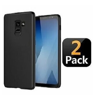 Samsung A5 2018 Hoesje TPU Siliconen Zwart 2 STUKS