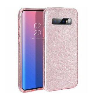 Samsung S10 Siliconen Glitter Hoesje Roze