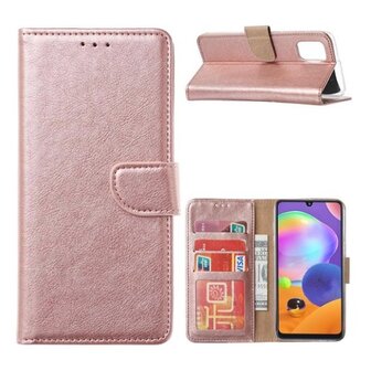 Samsung A22 5G Hoesje Met Pasjeshouder Bookcase Rose Goud