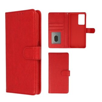 Samsung S22 Ultra Hoesje Met Pasjeshouder Bookcase Rood