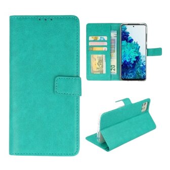 Samsung S22 Ultra Hoesje Met Pasjeshouder Bookcase Turquoise