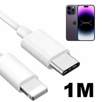 iPhone 14 Pro Max Oplaadkabel USB C Lightning 1 Meter