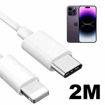 iPhone 14 Pro Max Oplaadkabel USB C Lightning 2 Meter
