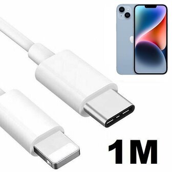 iPhone 14 Plus Oplaadkabel USB C Lightning 1 Meter