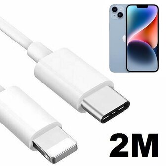 iPhone 14 Plus Oplaadkabel USB C Lightning 2 Meter