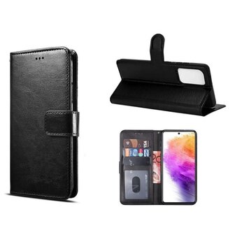 Samsung A33 Hoesje Met Pasjeshouder Bookcase Zwart