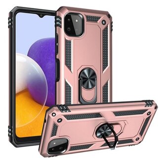 Samsung A22 5G Hybrid Armor Anti Shock Hoesje Rose Goud 