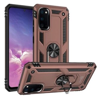 Samsung A51 Hybrid Armor Anti Shock Hoesje Rose Goud 