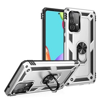 Samsung A72 Hybrid Armor Anti Shock Hoesje Zilver