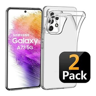 Samsung Galaxy A73 Hoesje Siliconen TPU Transparant 2 STUKS