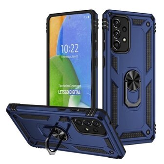 Samsung A73 Hybrid Armor Anti Shock Hoesje Blauw