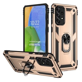 Samsung A73 Hybrid Armor Anti Shock Hoesje Goud