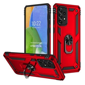 Samsung A73 Hybrid Armor Anti Shock Hoesje Rood