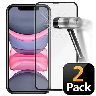 iPhone XR Screenprotector Beschermglas FULL 2x