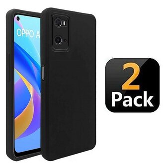 Oppo A76 Hoesje Siliconen TPU Zwart 2x