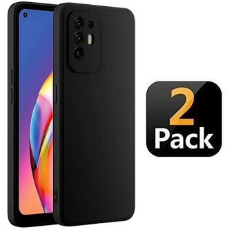 Oppo A94 Hoesje Siliconen TPU Zwart 2x