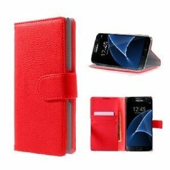 Samsung S7 Hoesje Met Pasjeshouder Bookcase Rood