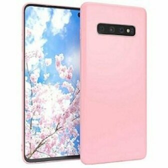 Samsung S10 Plus Siliconen Hoesje Pastelkleur Roze
